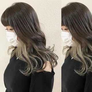 セミロング カラー ツキノキ ミナのヘアスタイル
