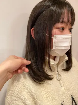 ミディアム カラー ブリーチなし/暖色/ 透明感/なおやのヘアスタイル