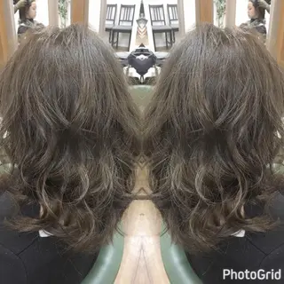 セミロング カラー パーマ ヘアアレンジ メンズ キッズ ネイル マツエク・マツパ SHIORI💜口コ ミNo.1艶カラーのヘアスタイル