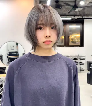 ショート カラー ブリーチダブルカラー ハイライト/山本喜熙のヘアスタイル