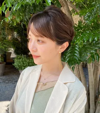 ショート ヘアアレンジ ボブ／レイヤー／艶 🦕risa  森下のヘアスタイル