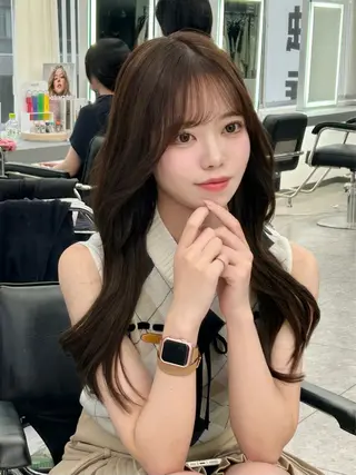 ロング カラー nanaka 🤍韓国ワンホンヘアのヘアスタイル