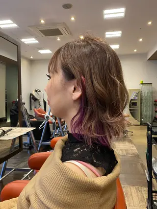 ミディアム カラー デザインカラー🌈 高木リョウのヘアスタイル