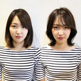 ミディアム 髪質改善縮毛矯正 専門店のヘアスタイル
