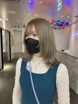 ミディアム カラー 🥣ミコト/レイヤー 韓国ハイトーン🥣のヘアスタイル