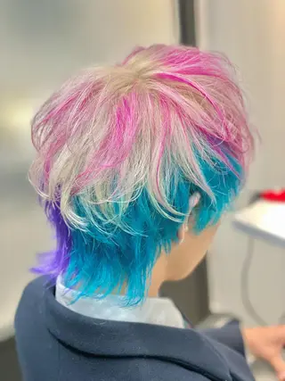 ショート カラー ヘアアレンジ メンズ 髪質改善×ハイトーン 中田啄也のヘアスタイル