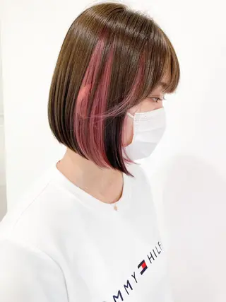 ミディアム カラー 薄田 珠美のヘアスタイル