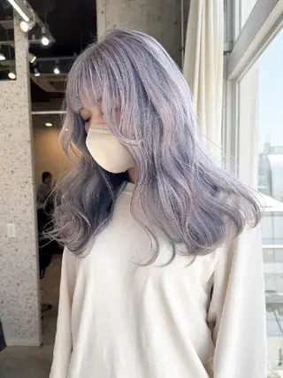 ロング カラー mood 髪質改善 ダブルカラーのヘアスタイル