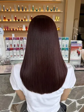 ロング カラー 杉田 実来のヘアスタイル