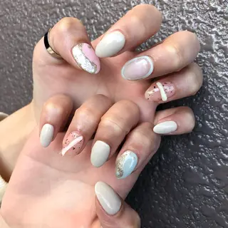 ロング カラー ヘアアレンジ キッズ ネイル マツエク・マツパ 福田 加奈のネイルデザイン