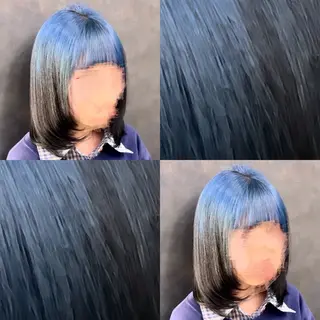 セミロング カラー 問屋町のブリーチデザ イン屋さん🌈ゆうまのヘアスタイル