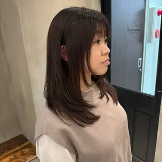 セミロング 顔周りcut・ご相談 ＝新宿しずく🇰🇷のヘアスタイル