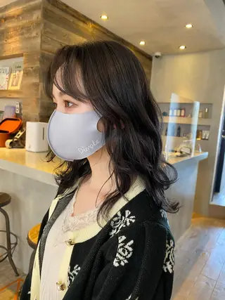 セミロング カラー MORIO|再現性× 癖毛レイヤーパーマのヘアスタイル