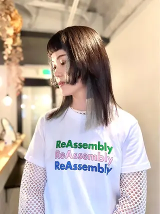 セミロング カラー ノサカ ミワコのヘアスタイル
