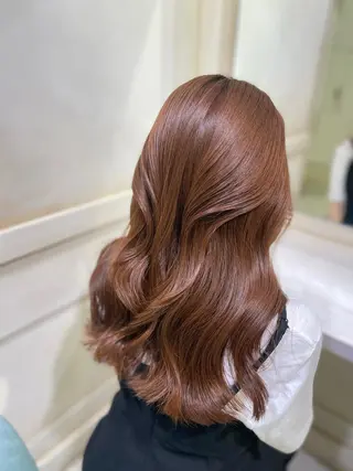 ロング カラー 🌷ピンク/韓国風 暖色カラー ゆい🌷のヘアスタイル