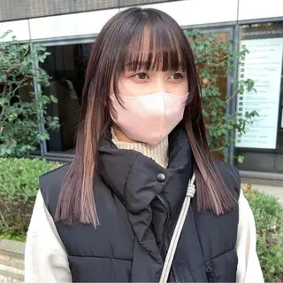 セミロング カラー パーマ ヘアアレンジ メンズ キッズ ネイル マツエク・マツパ アイブロウ 前川 朋香のヘアスタイル
