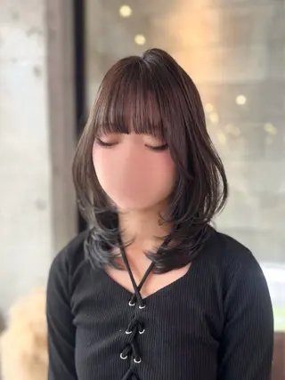 セミロング カラー haruka ♡レイヤー/透明感のヘアスタイル