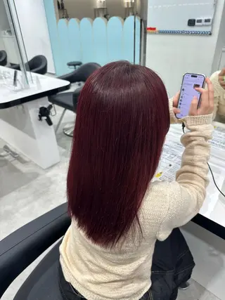 セミロング カラー 大人っぽ韓国ヘア🤍 yuma🐈‍⬛のヘアスタイル