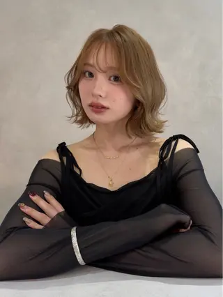 ミディアム 🌷HARU 暖色/ヘアセット🫧のヘアスタイル