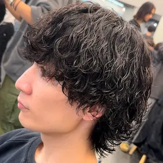 セミロング パーマ ヘアアレンジ メンズ fifth 石川 凪のヘアスタイル