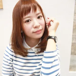 ミディアム カラー パーマ tuuli トゥーリのヘアスタイル