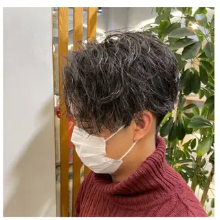 セミロング メンズ レイヤー・波巻き RYOSUKEのヘアスタイル