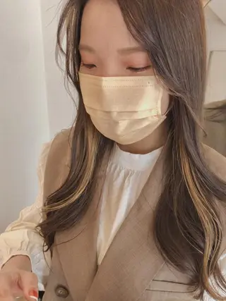 セミロング カラー 長井 徹行のヘアスタイル