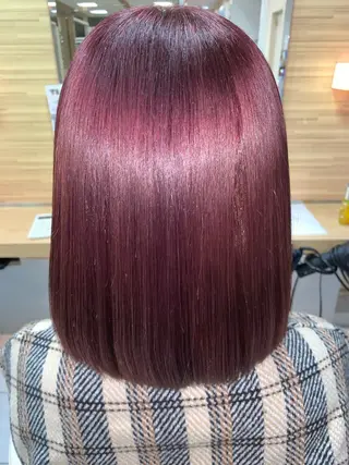 ミディアム カラー パーマ 髪質改善/縮毛矯正 /レイヤー岡部のヘアスタイル