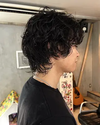 ミディアム パーマ メンズ 中目黒 ★店長WATARUのヘアスタイル