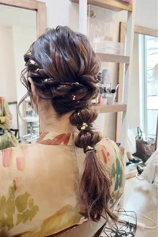 ロング ヘアアレンジ 早朝✨ヘアセット 着付け/清水玲歌のヘアスタイル