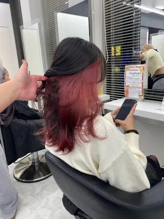 ミディアム カラー 💖似合わせカラー レイヤー💖縮毛矯正のヘアスタイル