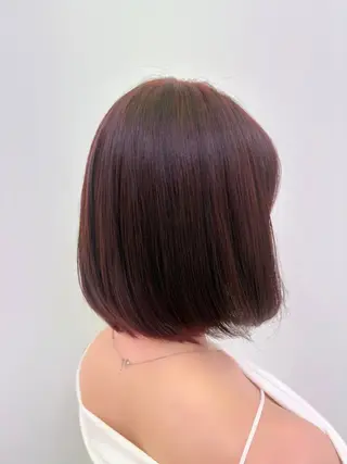 ミディアム カラー 髪質改善ストレート インナーカラーハズキのヘアスタイル