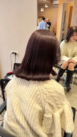 ミディアム 愛花/久屋大通/ 切りっぱなしボブのヘアスタイル