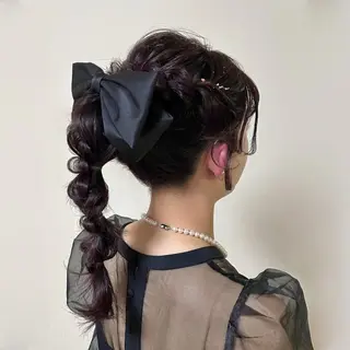 セミロング ヘアアレンジ LOVEST Rihoのヘアスタイル