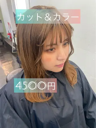 ミディアム カラー パーマ ヘアアレンジ メンズ キッズ ネイル マツエク・マツパ 久木原 ゆりのヘアスタイル