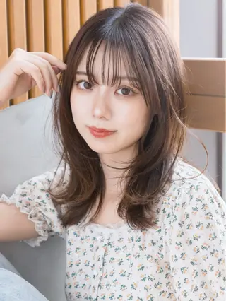 セミロング カラー CLUTCH博多 RIHOのヘアスタイル