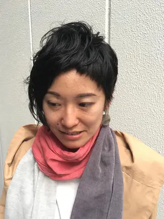 ショート パーマ 落合 優樹のヘアスタイル