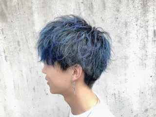 ショート カラー パーマ メンズ エビスザキレン／メン ズ／心斎橋🌳のヘアスタイル