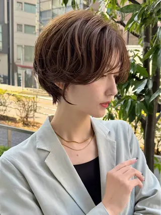 ショート カラー 年齢悩みを全て解消/ 白髪と癖毛 松本雄光のヘアスタイル