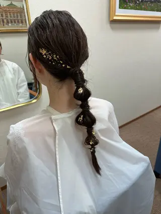 ヘアアレンジ ショート🌼パーマ 本間正子のヘアスタイル
