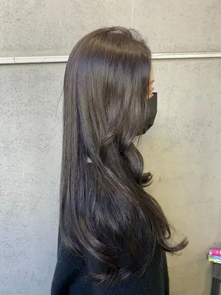ロング カラー 艶感/韓国風 🤍moeka🤍のヘアスタイル