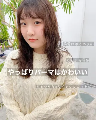 セミロング カラー パーマ パーマ/パーマ落とし /藤木舜太のヘアスタイル