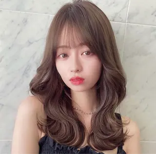 セミロング カラー ❤️ブリーチなし💚 ダブルカラー平野実花のヘアスタイル