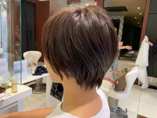 ショート カラー パーマ ヘアアレンジ 葛西 縮毛矯正のプロ ブリーチ矯正 青木俊のヘアスタイル