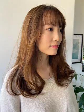 ロング カラー 田中 あやなのヘアスタイル