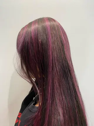 ロング カラー デザインカラーウルフ 宙也のヘアスタイル