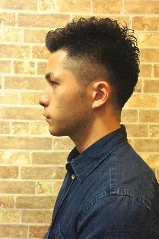 ショート パーマ メンズ 田知本 遼のヘアスタイル