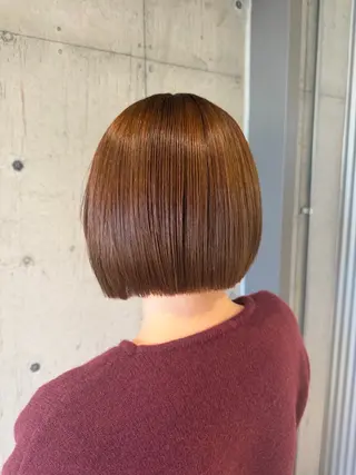 ミディアム パーマ ヘアアレンジ ボブ×艶カラー 特化・リクト💥のヘアスタイル