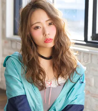 セミロング パーマ 元重 宣博のヘアスタイル