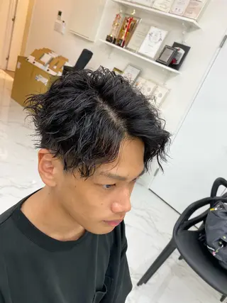 ミディアム カラー パーマ ヘアアレンジ メンズ キッズ 茶屋町メンズサロン 小野湧翔のヘアスタイル